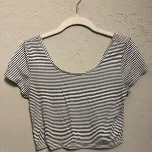 American Eagle Striped Cropped Tee - small
